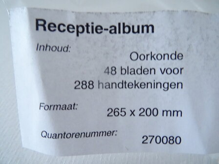 Gastenboek receptie
