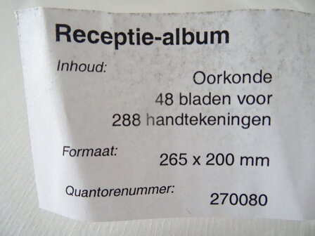 Gastenboek receptie