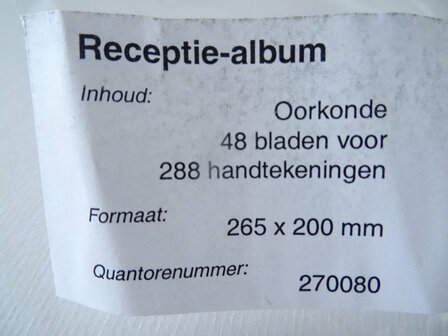 Gastenboek receptie