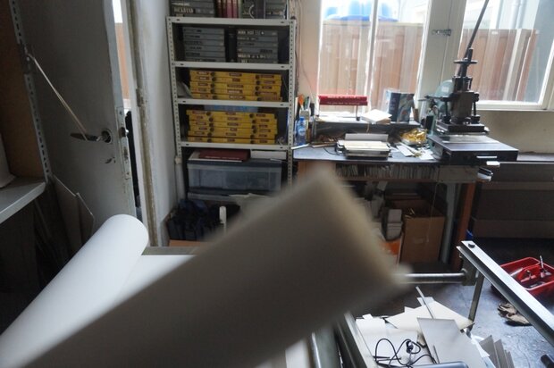 Wit metallic buckram linnen