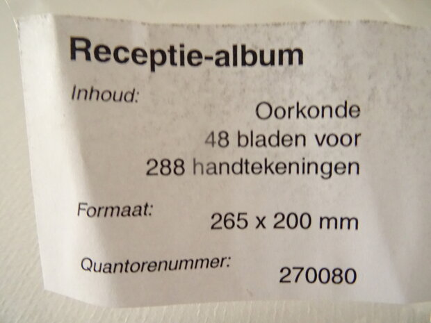 Gastenboek receptie