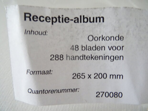 Gastenboek receptie