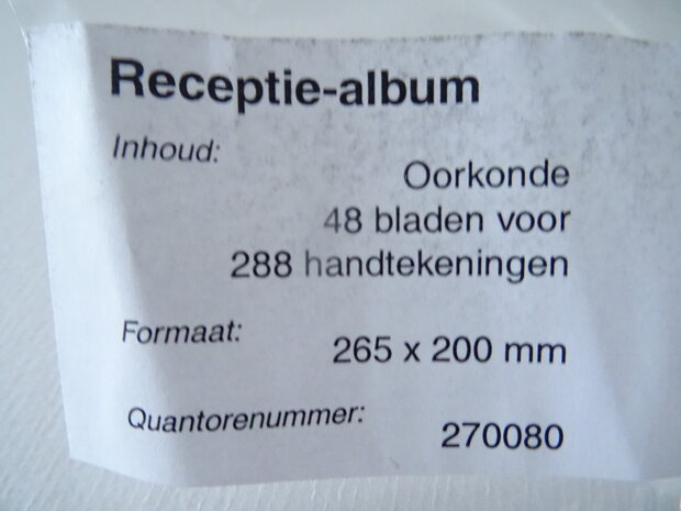 Gastenboek receptie