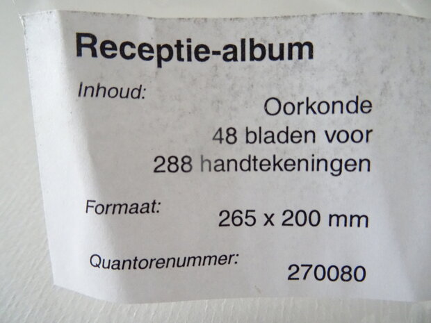 Gastenboek receptie