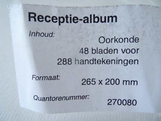 Gastenboek receptie